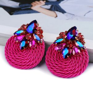 Exclusivos Aretes Tejidos Fucsia