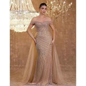 Exclusivo Vestido Celeste con Plata de Lentejuelas