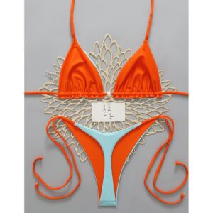 Exclusivo Bikini Celeste con Naranja